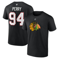 NHL Corey Perry Chicago Blackhawks Fanatics Authentic Stack Name & Number T-Shirt