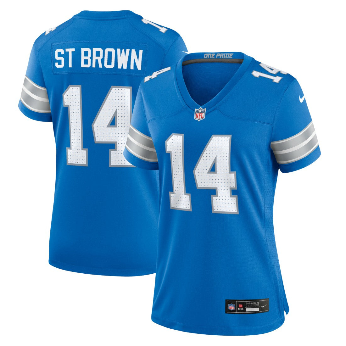 Amon-Ra St. Brown  Women's Team Game Jersey - Detroit Lions Jerseys