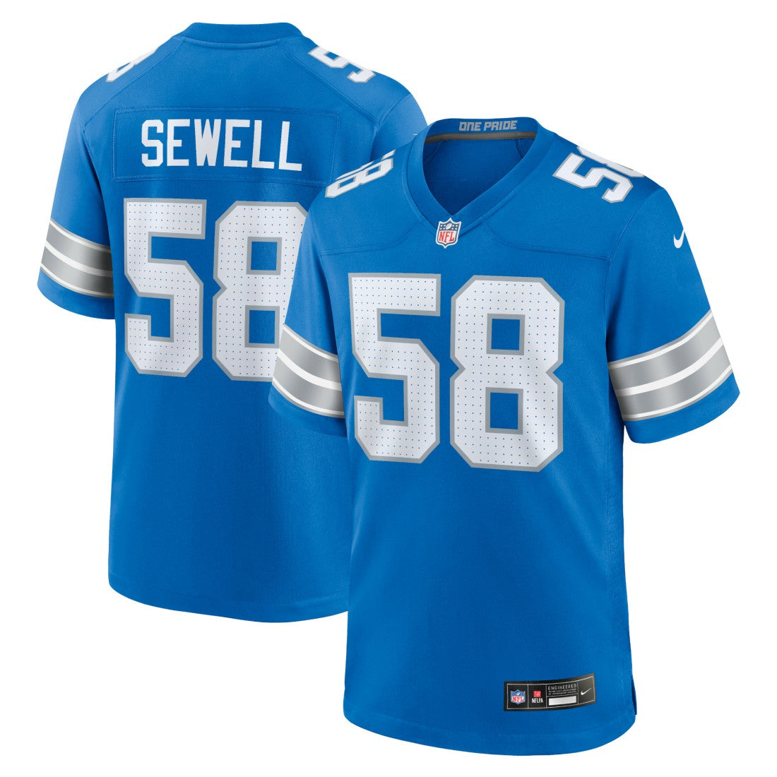 Penei Sewell  Game Jersey - Detroit Lions Jerseys