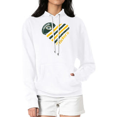 G-III 4Her by Carl Banks Women's Heart Graphic Fleece Pullover Hoodie - Green Bay Packers Hoodies