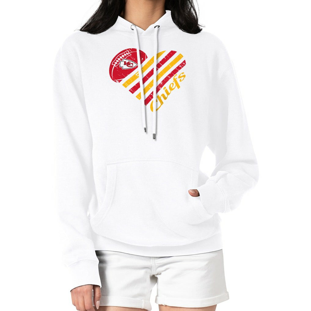 G-III 4Her by Carl Banks Women's Heart Graphic Fleece Pullover Hoodie - Kansas City Chiefs Hoodies