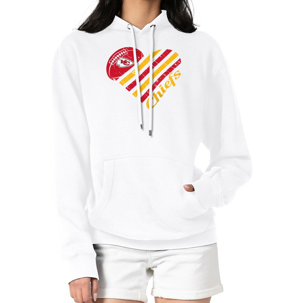 G-III 4Her by Carl Banks Women's Heart Graphic Fleece Pullover Hoodie - Kansas City Chiefs Hoodies