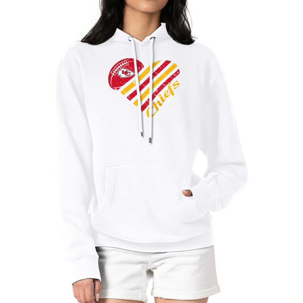 G-III 4Her by Carl Banks Women's Heart Graphic Fleece Pullover Hoodie - Kansas City Chiefs Hoodies