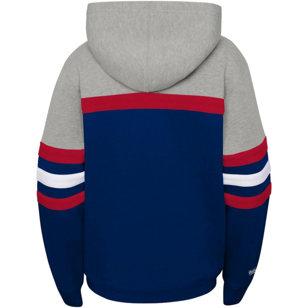 Heather Gray/Navy Boston Red Sox Mitchell & Ness Youth Cooperstown Collection Head Coach Pullover Hoodie