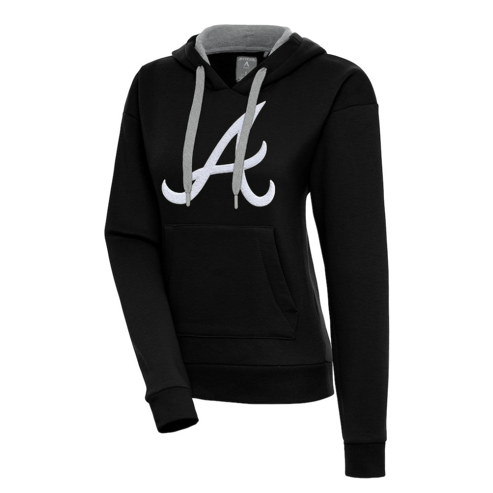 Black Atlanta Braves Antigua Women's Victory Pullover Hoodie