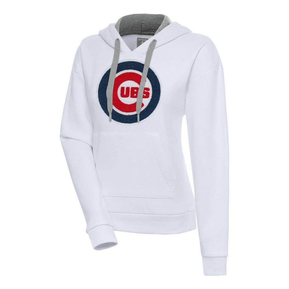 White Chicago Cubs Antigua Women's Victory Pullover Hoodie