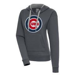 Charcoal Chicago Cubs Antigua Women's Victory Pullover Hoodie