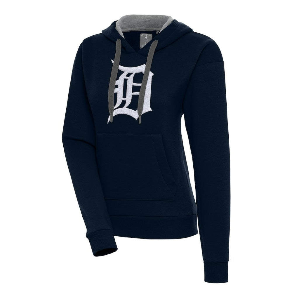 Navy Detroit Tigers Antigua Women's Victory Pullover Hoodie