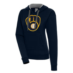 Navy Milwaukee Brewers Antigua Women's Victory Pullover Hoodie