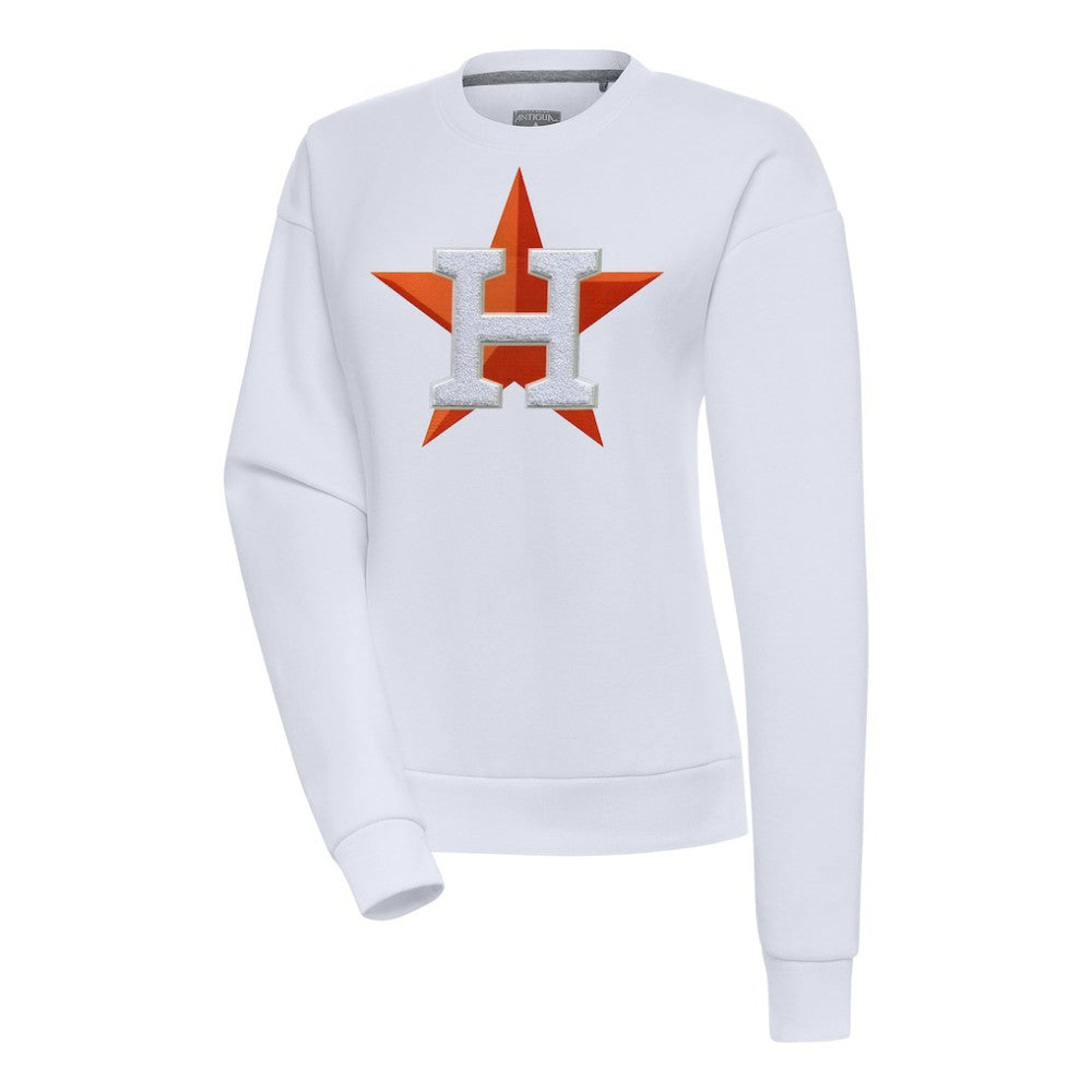 White Houston Astros Antigua Women's Victory Chenille Pullover Sweatshirt