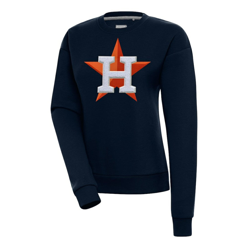 Navy Houston Astros Antigua Women's Victory Chenille Pullover Sweatshirt