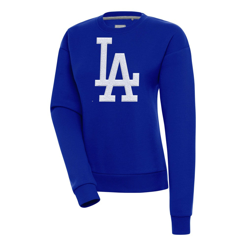Royal Los Angeles Dodgers Antigua Women's Victory Chenille Pullover Sweatshirt