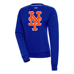 Royal New York Mets Antigua Women's Victory Chenille Pullover Sweatshirt