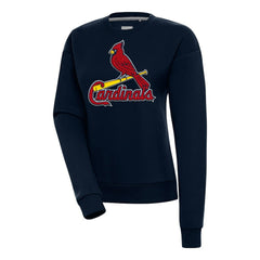Navy St. Louis Cardinals Antigua Women's Victory Chenille Pullover Sweatshirt
