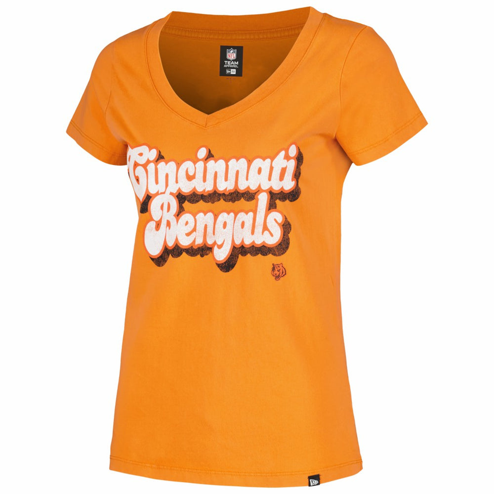 Women's Enzyme Wash Low V-Neck T-Shirt - Cincinnati Bengals T-shirts