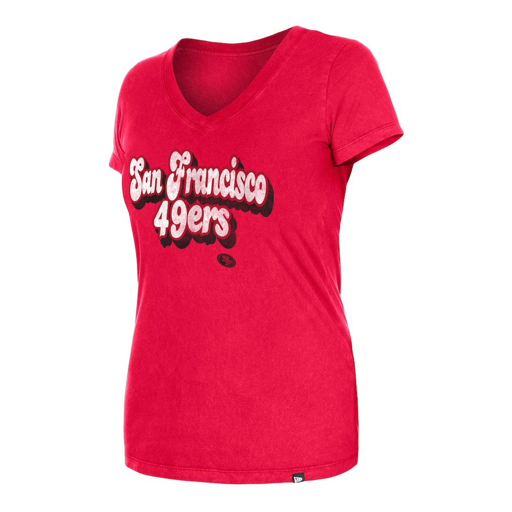 Women's Enzyme Wash Low V-Neck T-Shirt - San Francisco 49ers T-shirts