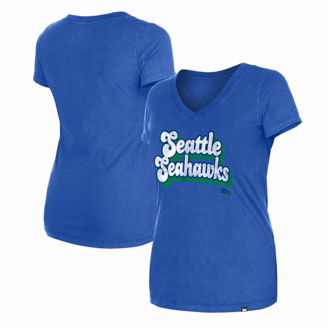 Women's Enzyme Wash Low V-Neck T-Shirt - Seattle Seahawks T-shirts