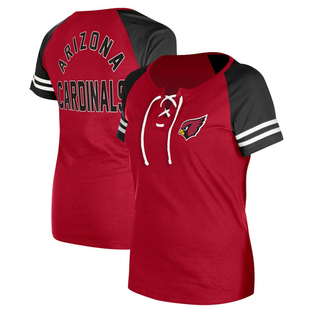 Women's Lace-Up Raglan T-Shirt - Arizona Cardinals T-shirts