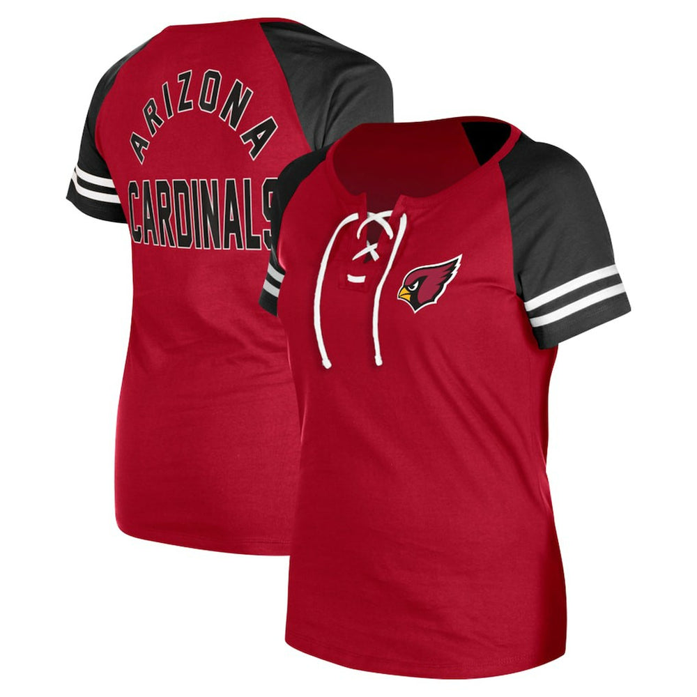Women's Lace-Up Raglan T-Shirt - Arizona Cardinals T-shirts