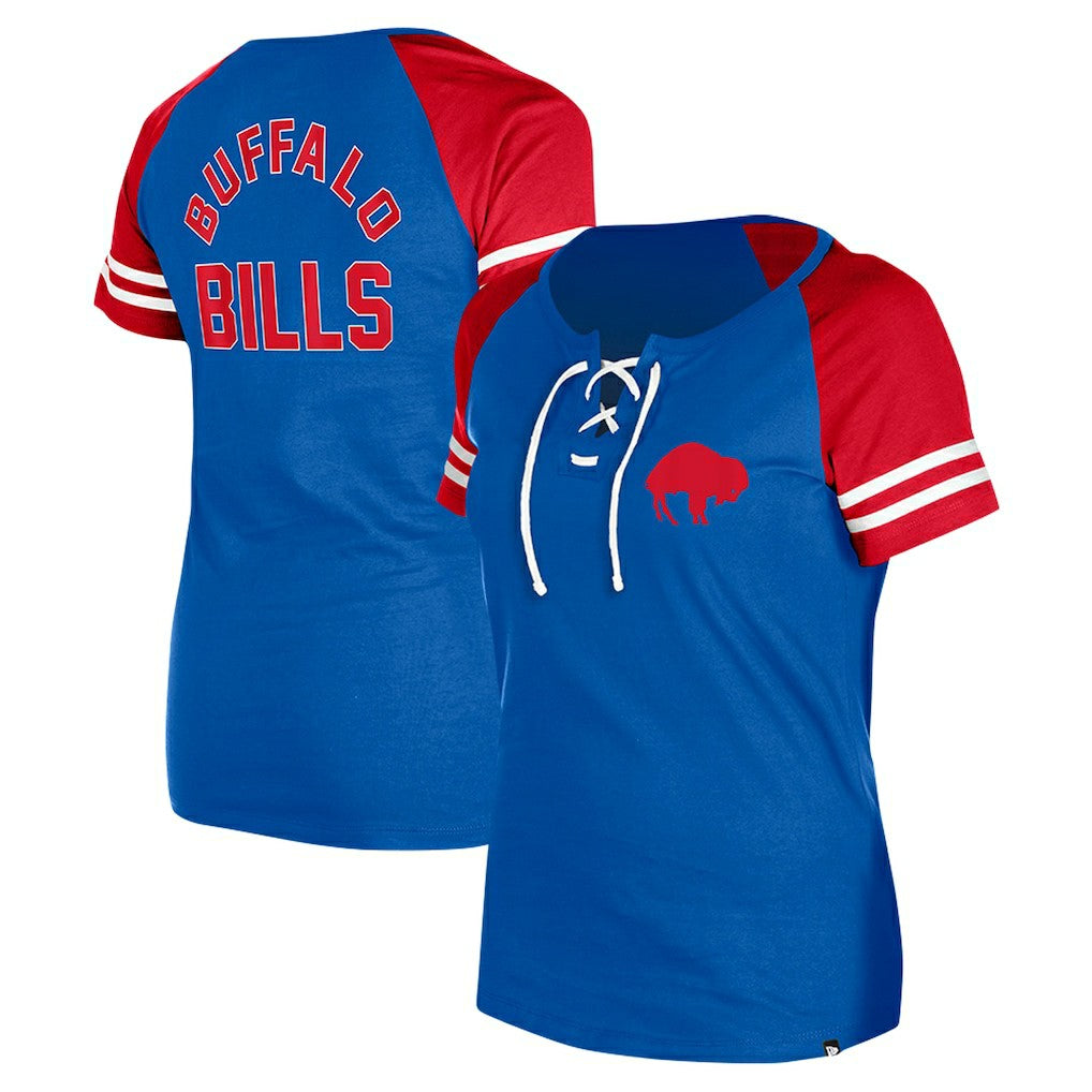 Women's Throwback Lace-Up Raglan T-Shirt - Buffalo Bills T-shirts