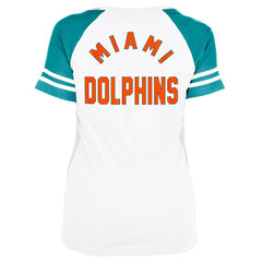 Women's Throwback Lace-Up Raglan T-Shirt - Miami Dolphins T-shirts