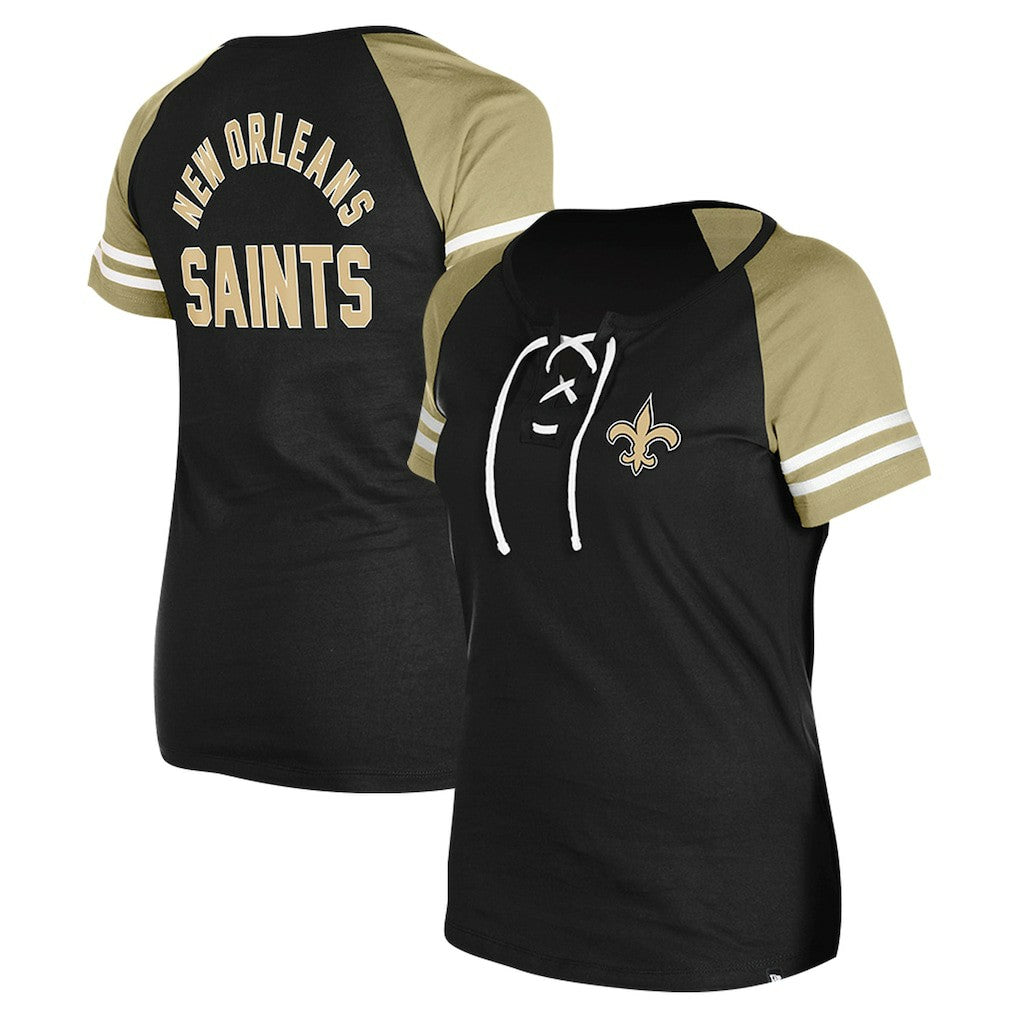 Women's Lace-Up Raglan T-Shirt - New Orleans Saints T-shirts
