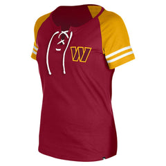 Women's Lace-Up Raglan T-Shirt - Washington Commanders T-shirts