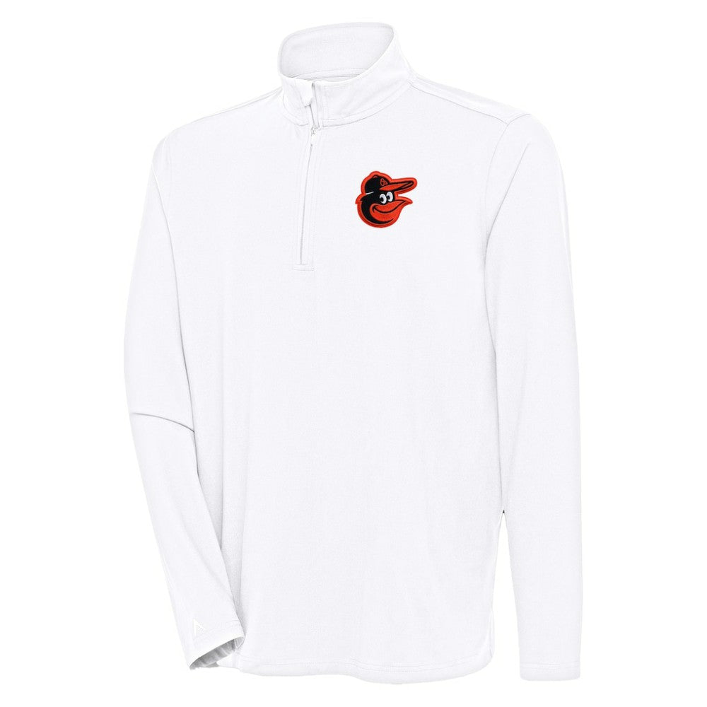 White Baltimore Orioles Antigua Hunk Quarter-Zip Pullover Top