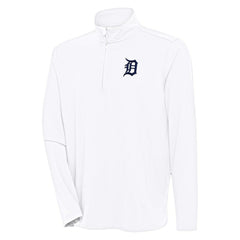 White Detroit Tigers Antigua Hunk Quarter-Zip Pullover Top