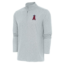 Heather Gray Los Angeles Angels Antigua Hunk Quarter-Zip Pullover Top