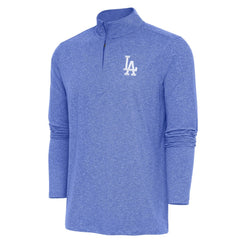 Heather Royal Los Angeles Dodgers Antigua Hunk Quarter-Zip Pullover Top