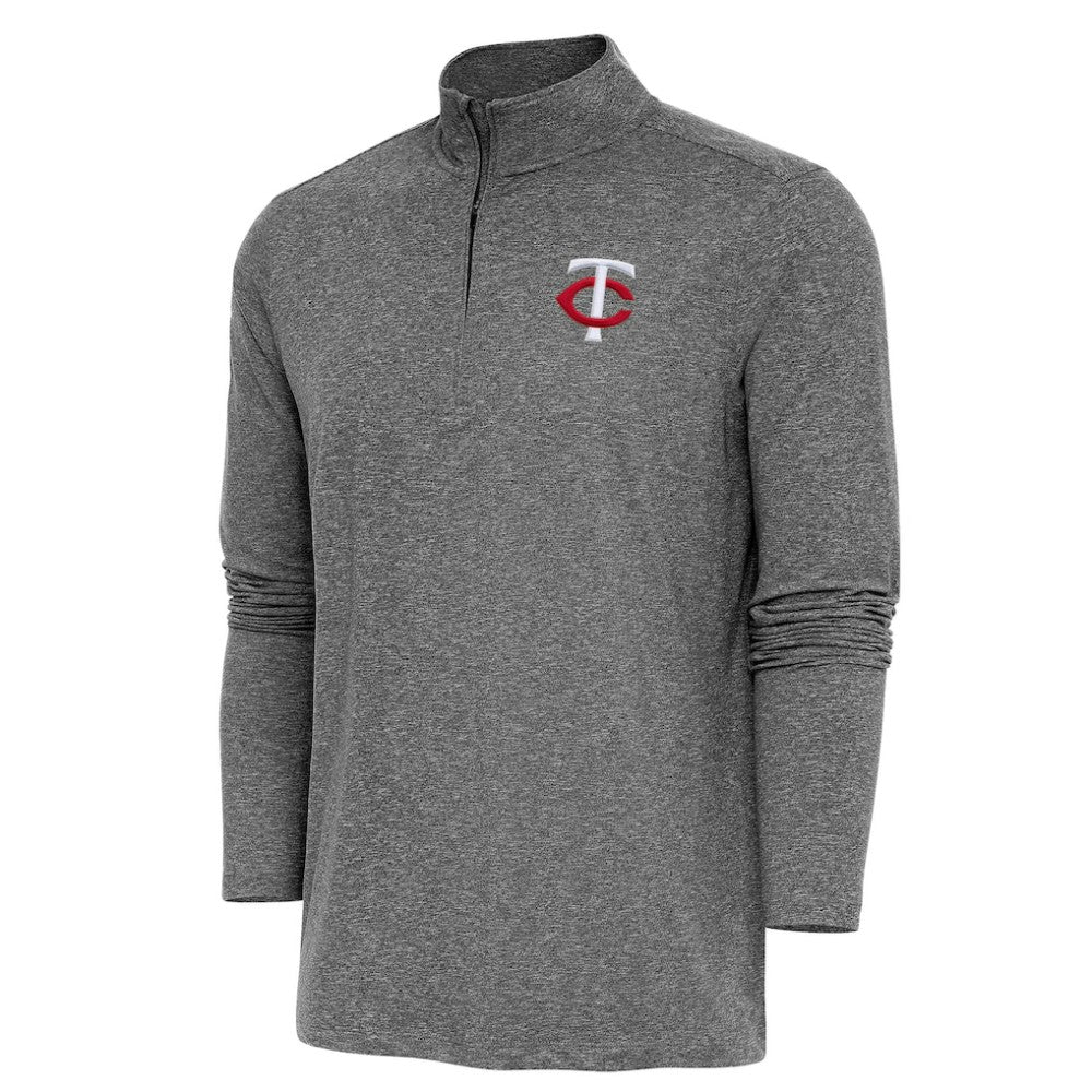Heather Black Minnesota Twins Antigua Hunk Quarter-Zip Pullover Top