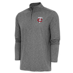 Heather Black Minnesota Twins Antigua Hunk Quarter-Zip Pullover Top