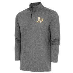 Heather Black Athletics Antigua Hunk Quarter-Zip Pullover Top