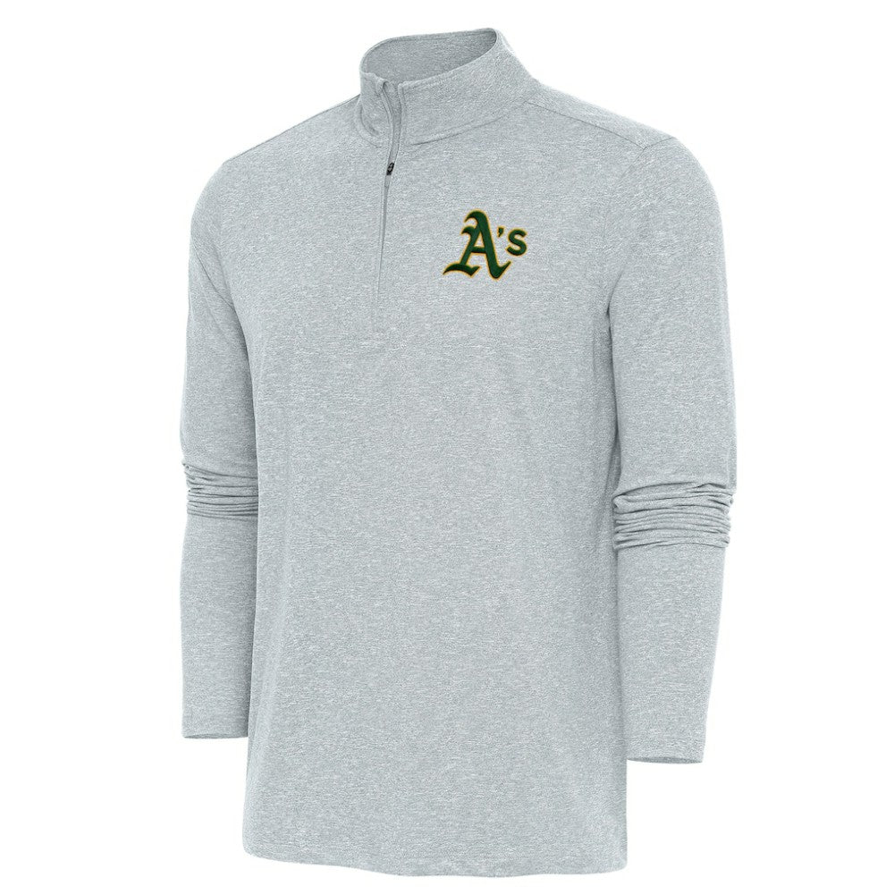 Heather Gray Athletics Antigua Hunk Quarter-Zip Pullover Top