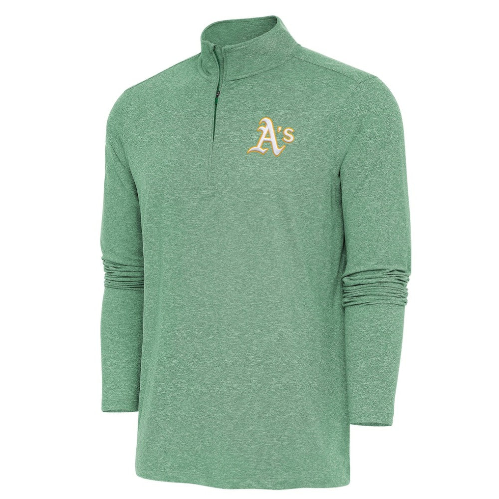 Heather Green Athletics Antigua Hunk Quarter-Zip Pullover Top