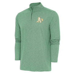 Heather Green Athletics Antigua Hunk Quarter-Zip Pullover Top
