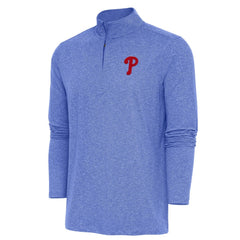 Heather Royal Philadelphia Phillies Antigua Hunk Quarter-Zip Pullover Top