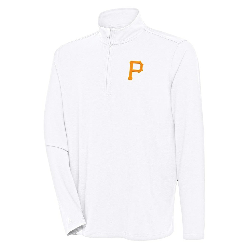 White Pittsburgh Pirates Antigua Hunk Quarter-Zip Pullover Top