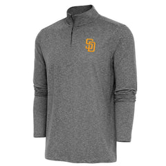 Heather Black San Diego Padres Antigua Hunk Quarter-Zip Pullover Top