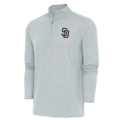 Heather Gray San Diego Padres Antigua Hunk Quarter-Zip Pullover Top