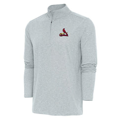 Heather Gray St. Louis Cardinals Antigua Hunk Quarter-Zip Pullover Top