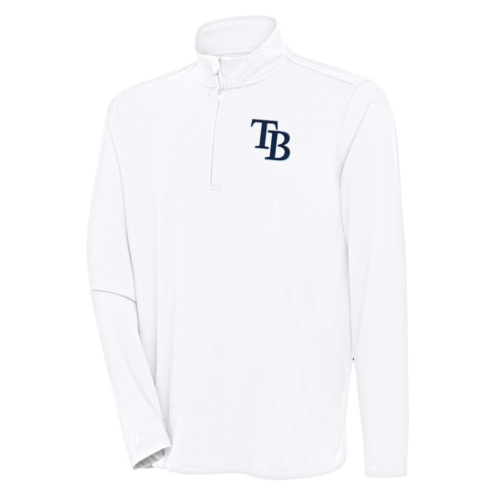 White Tampa Bay Rays Antigua Hunk Quarter-Zip Pullover Top