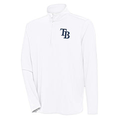 White Tampa Bay Rays Antigua Hunk Quarter-Zip Pullover Top
