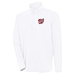 White Washington Nationals Antigua Hunk Quarter-Zip Pullover Top