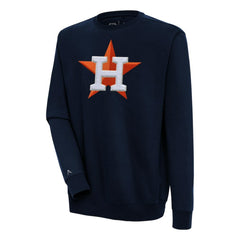 Navy Houston Astros Antigua Victory Crewneck Chenille Pullover Sweatshirt