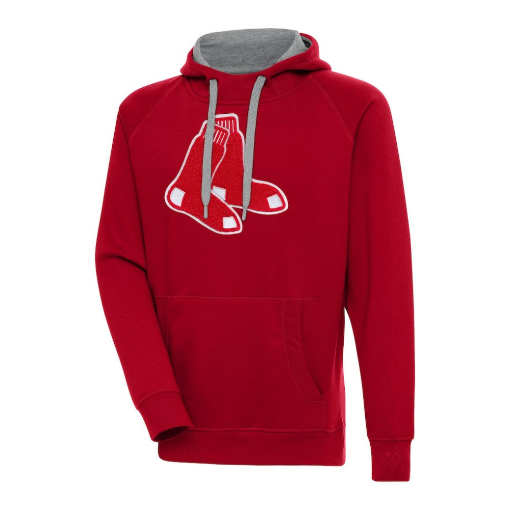 Red Boston Red Sox Antigua Victory Chenille Pullover Hoodie