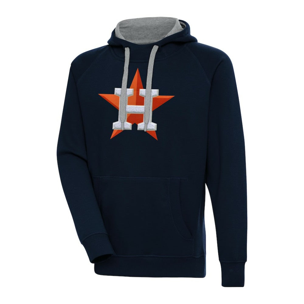 Navy Houston Astros Antigua Victory Chenille Pullover Hoodie