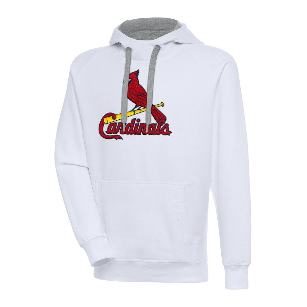 White St. Louis Cardinals Antigua Victory Chenille Pullover Hoodie