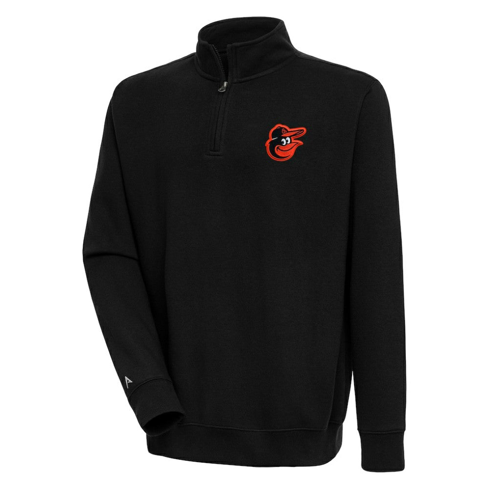 Black Baltimore Orioles Antigua Victory Quarter-Zip Pullover Top